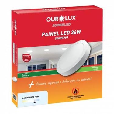 Imagem de Luminária LED Sobrepor Redonda 36 Watts 6500K Branco Frio OUROLUX, Biv