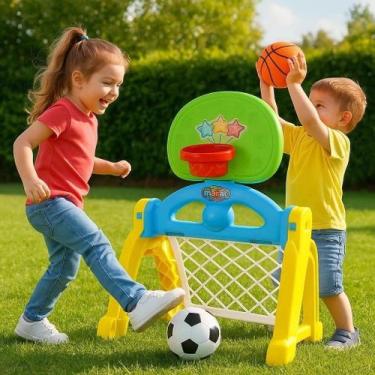 Imagem de Centro Esportivo Basquete Arremessar Chutar Gol Presente Futebol Bola 