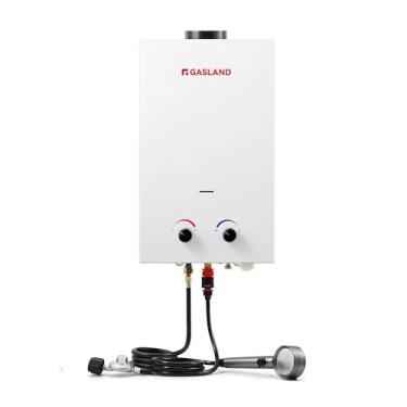 Imagem de GASLAND BS264 Aquecedor de água sem tanque de propano externo 2,64 GPM, aquecedor de água quente portátil de 10L para cabine, celeiro, acampamento, trailer, proteção contra superaquecimento, fácil de