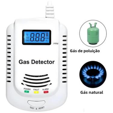 Imagem de Kit Detector De Gás Com Aviso Por Voz E Display LCD, Plugue EU, Alarme