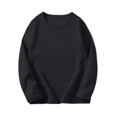 Imagem de Camiseta Infantil De Algodão, 8 Cores, Manga Comprida, Gola Redonda, P