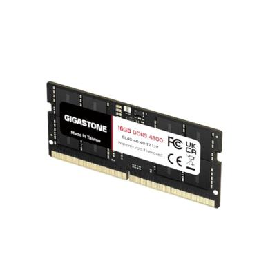 Imagem de 【RAM DDR5】 Kit RAM para laptop GIGASTONE 16 GB DDR5 4800 MHz – PC5-38400 CL40-40-40-77, 1,1 V SODIMM 262 pinos sem buffer não-ECC de alto desempenho atualização de memória de notebook
