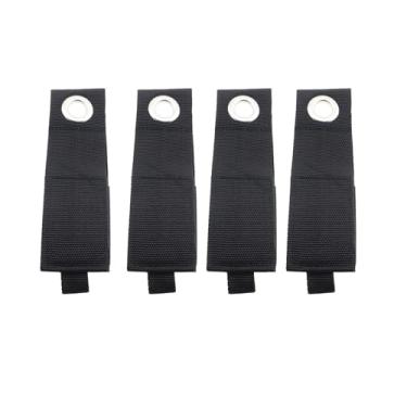 Imagem de ZHYOHEN 4 peças 12 polegadas preto resistente tiras de armazenamento suporte de cabo de extensão organizador de suporte de cabo para armazenamento de mangueira de jardim e organização de parede de