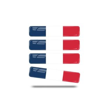Imagem de Xalvoria Pacote com 4 adesivos de carro epóxi 3D com bandeira da França – Decalques refletivos à prova d'água para carros, caminhões, motocicletas, capacetes, laptops e muito mais, acessórios