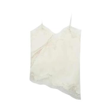 Imagem de Camisola Feminina Sem Mangas Com Rendas E Decote Ombro a Ombro, Top Se