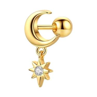 Imagem de Brincos De Prata Esterlina 925 Femininos Com Laço E Estrela, Joia Fina