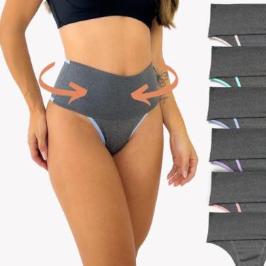 Imagem de Kit 6 Calcinhas Feminina Cintura Alta Compressão Modeladora - Rupee Fo