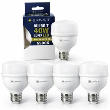 Imagem de Kit 5 Lâmpadas Led Bulbo 40w E27 Branco Frio Inmetro Luminarte