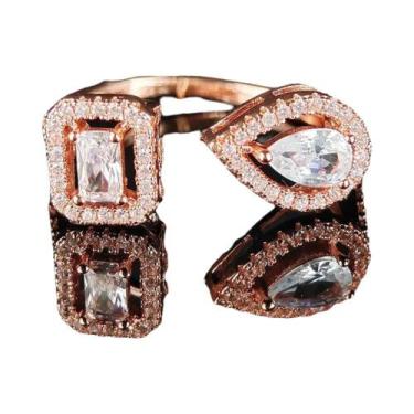 Imagem de Anel De Cobra Verde Prateado Em Ouro Rosê Para Mulheres, Joia Gótica M