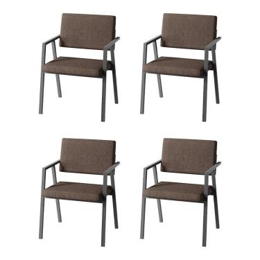 Imagem de Conjunto 4 Poltrona Podium Plus Marrom