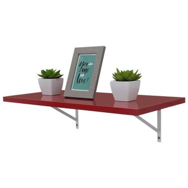 Imagem de Prateleira 80 X 30cm Vermelho Com Mão Francesa