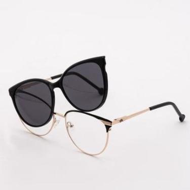 Imagem de Armação Óculos Clipon 2 Em 1 Grau Feminino Redondo Miami-Feminino