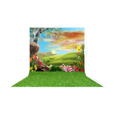 Imagem de Fundo Fotográfico em Tecido Jardim Grama Páscoa - 150x170cm - Fabrika 