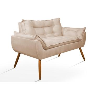 Imagem de Poltrona Luxo Namoradeira Opala Sala Quarto Balaqui Decor Bege