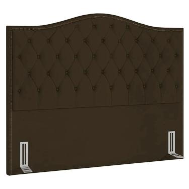 Imagem de Cabeceira Cama Box Casal King 195cm Siena Z37 Suede Marrom - Mpozenato
