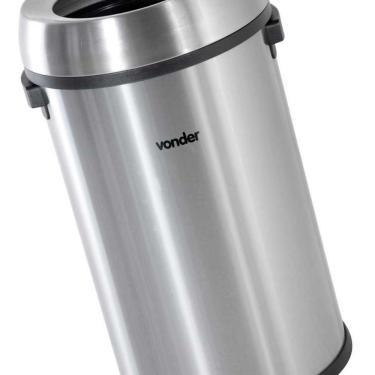 Imagem de Lixeira Redonda 65 Litros Inox Sem Tampa Vonder