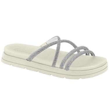 Imagem de Chinelo Slide Moleca Papete Feminina 5490.112, Cristal, Branco, Branco