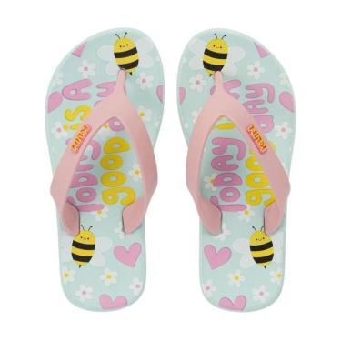 Imagem de CHINELO INFANTIL MENINA KLIN ABELHINHA AZUL ACQUA/ROSA DOCE-Feminino