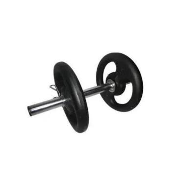 Imagem de Halteres Com Barra 40cm +10kg Anilhas De Ferro Fundido 2x5kg-Unissex