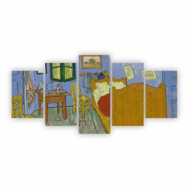 Imagem de Kit 5 Quadros O Quarto Van Gogh Arte Canvas 200X100Cm