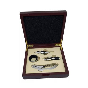 Imagem de Acessórios Inox Para Garrafa De Vinho Com Caixa