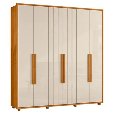 Imagem de Guarda Roupa Casal Veronese 6 Portas 230 cm Madetec, Cinamomo Off Whit