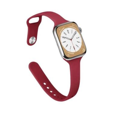 Imagem de Pulseira De Silicone Fina Para Apple Watch 44mm 40mm 38mm 42mm 49mm iW