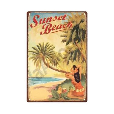Imagem de Placa De Metal Decorativa De Parede Para Praia, Verão, Bar De Praia, C