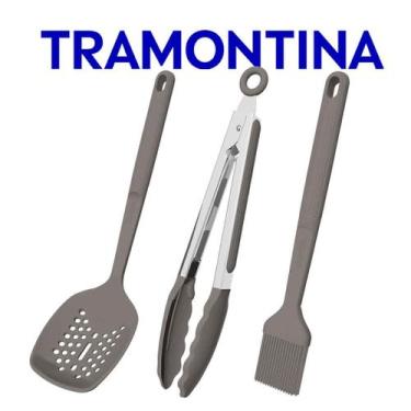 Imagem de Jogo De Utensílios Tramontina Softta Em Silicone 3 Peças  Escumadeira 