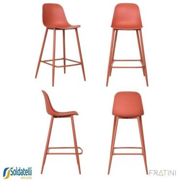 Imagem de Kit 4 Banquetas Miami Alta 101cm Várias Cores - Fratini, Terracota