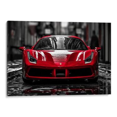 Imagem de Quadro decorativo Carro Veloz em Noite de Chuva Urbana - Art Canvas, 6