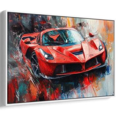 Imagem de Quadro decorativo Carro Flamejante Nas Cores da Velocidade - Art Canva
