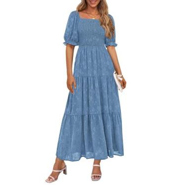 Imagem de Vestido Midi PRETTYGARDEN Mujer Verano Casual Azul XXL