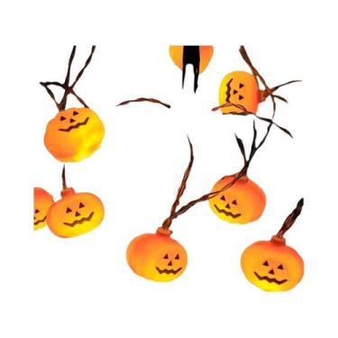 Imagem de Luzes De Cordão 3D De Abóbora Para Halloween, 10/20 LEDs, Alimentadas 