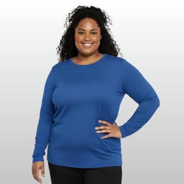 Imagem de Camisa Térmica Feminina Plus Size Manga Longa Proteção UV 50+ Frio e C