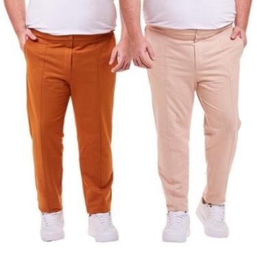 Imagem de KIT 2 Calça Alfaiataria Moletinho Plus Size-Masculino