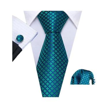 Imagem de Conjunto De Gravata, Abotoaduras E Lenço De Bolso Masculino Dourado, V