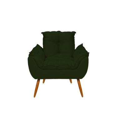 Imagem de Poltrona Decorativa Opala Suede Fibra Siliconada Verde Balaqui Decor