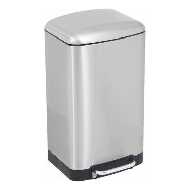 Imagem de Lixeira Cozinha 30l Prata Inox 62x35x33cm Pedal