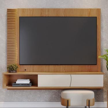 Imagem de Painel Ripado para TV ate 65 Polegadas com LED 2 Portas Egeu Colibri