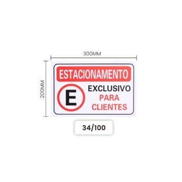 Imagem de Kit 3 Modelos Placa Proibido Estacionar  2 UNID por Embalagem BOMVINK 
