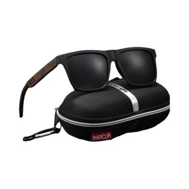 Imagem de Óculos De Sol Polarizados Retrô Com Design De Madeira Para Homens E Mu