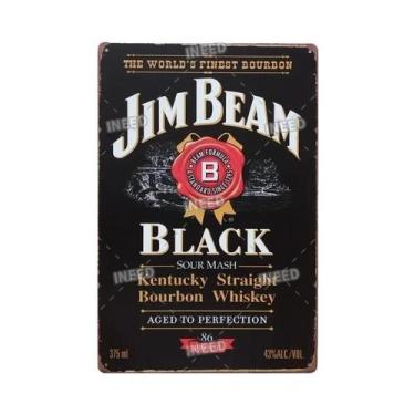 Imagem de Placa Decorativa De Metal Vintage Retro JIM BEAM Para Bar, Pub, Clube,
