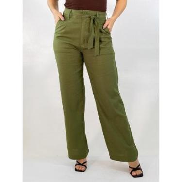 Imagem de Calça Feminina Wide Leg Linho Amarração Elastano Anticorpus-Feminino