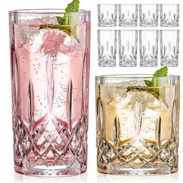 Imagem de Conjunto de Copos Qipecedm Crystal 8 Peças 325ml Highballs e Whisky