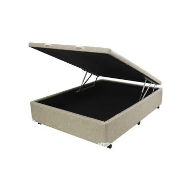 Imagem de Cama Box Baú Castor Casal Premium Kansas Bege 138x188x35cm