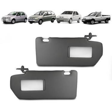 Imagem de Par Quebra Sol Cinza Escuro C Espelho Fiat Palio Weekend Siena Strada 