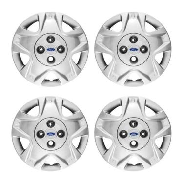 Imagem de Jogo Calota Aro 14 Fiesta 2011 12 13 16 Com Emblema Resinado Prata - G