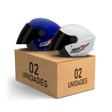 Imagem de Kit 2 Capacetes New Liberty 3 Aberto Viseira Fumê Pro Tork Masculino F