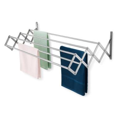 Imagem de Varal 80cm Sanfonado Retrátil Em Alumínio De Parede - REAL ESCADAS